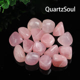 Natural polished rose quartz tumbled stones for love energy and heart chakra healing