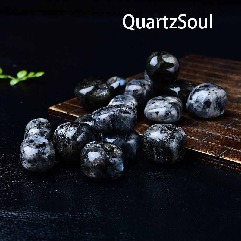 Natural Black Tourmaline Tumbled Stone with Moonlight Streak