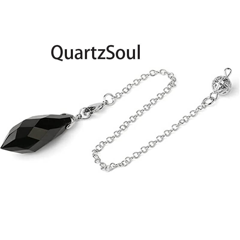Obsidian Crystal Pendulum with Silver Chain for Divination