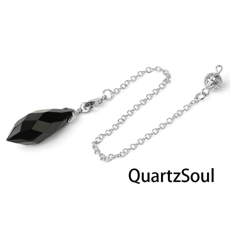 Obsidian Faceted Crystal Pendulum for Protection