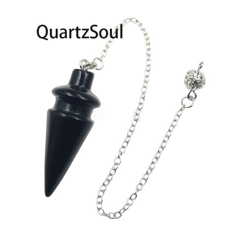 Black Obsidian Crystal Pendulum for Protection and Grounding
