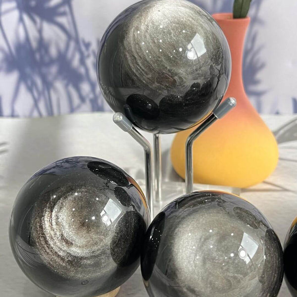 Obsidian Crystal Sphere for Root Chakra Alignment