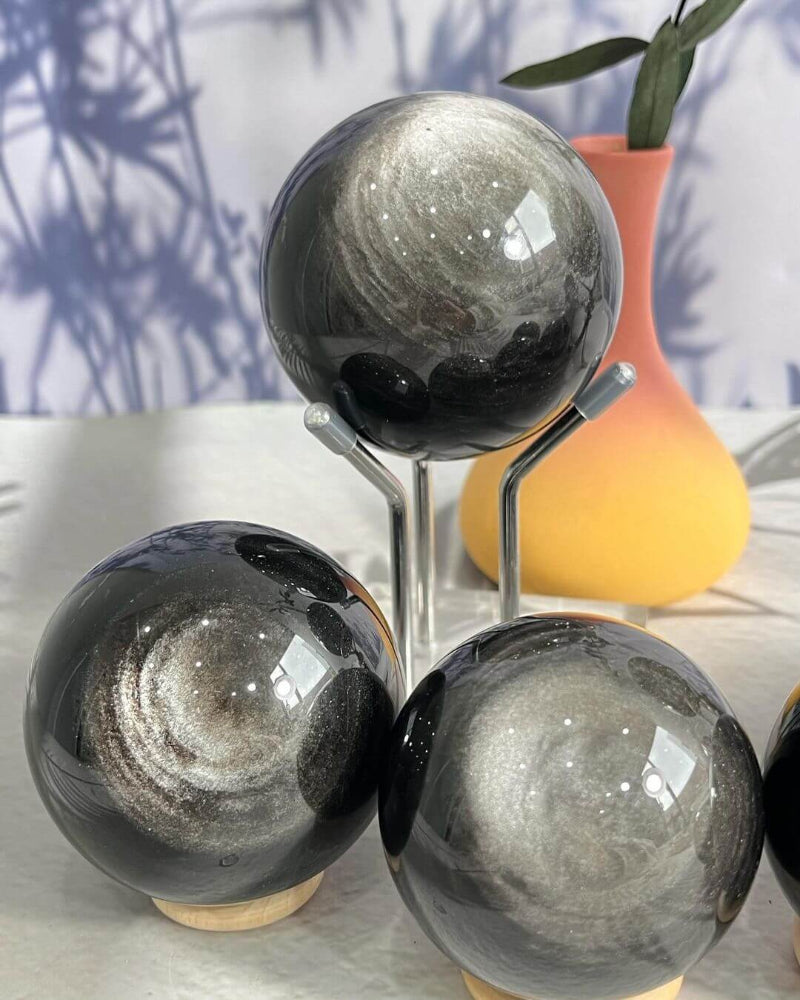 Obsidian Crystal Sphere for Root Chakra Alignment
