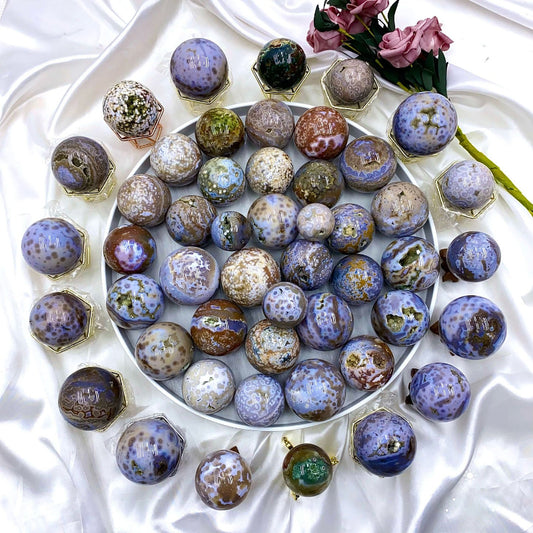 Premium Wholesale Ocean Jasper Sphere with Vibrant Orbital Patterns
