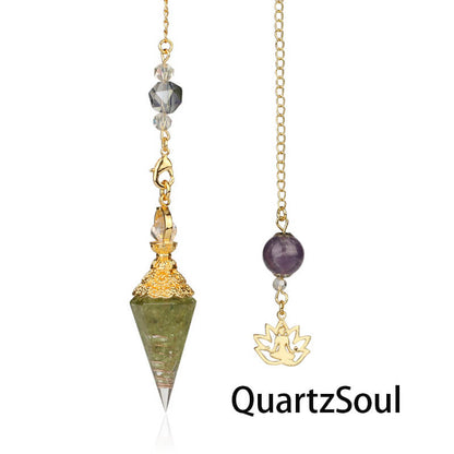 Olivine crystal pendulum for abundance and prosperity work