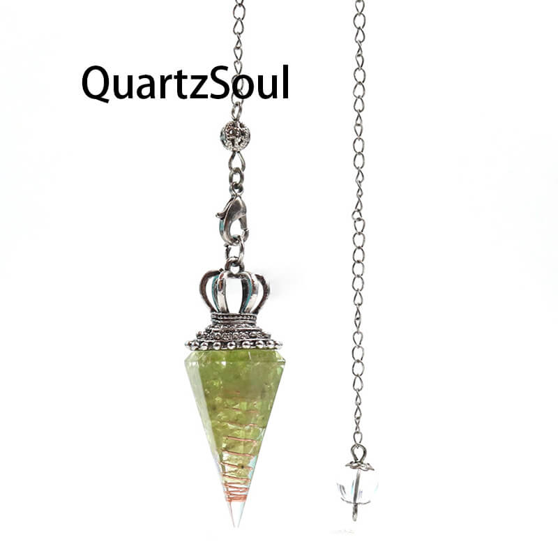 Olivine Crystal Pendulum for Heart Healing and Growth