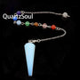 Opal Crystal Pendulum with 7 Chakra Chain for Enhanced Creativity and Insight