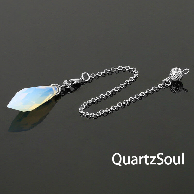 Opal Faceted Crystal Pendulum for Intuitive Readings