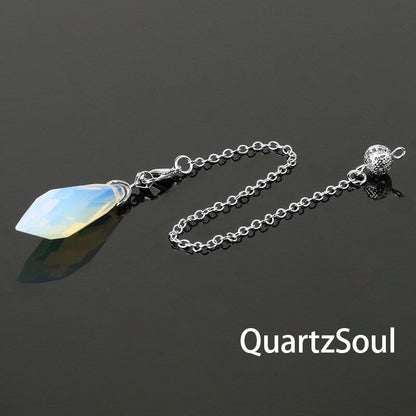 Opal Faceted Crystal Pendulum for Intuitive Readings