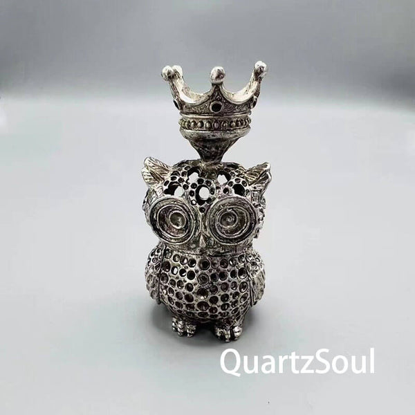 Royal Owl Crystal Display Stand Holder for Sphere & Gemstone