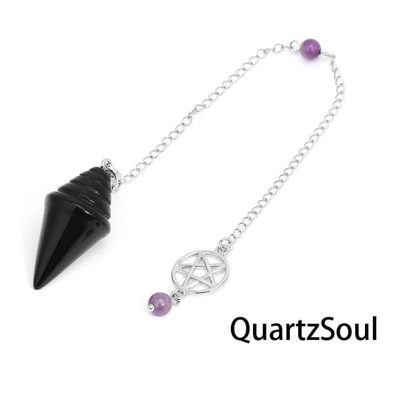 Obsidian pentagram pendulum for protection and negative energy clearing