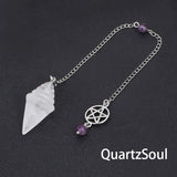 Clear quartz pentagram pendulum for amplified energy and precise divination