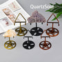 Set of Crystal Display Stands with Pentagram Base in Multiple Colors Holding Various Crystals