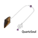 Tiger eye pentagram pendulum for confidence and decision-making guidance