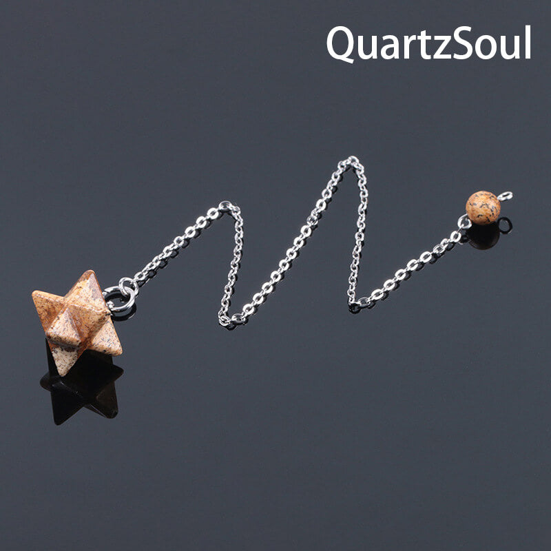 Picture Jasper Merkaba Crystal Pendulum for Grounding