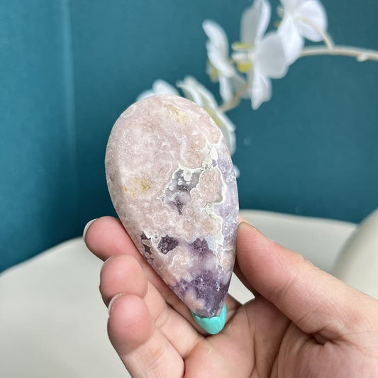 Natural Formation of Pink Amethyst with Flower Agate Patterns