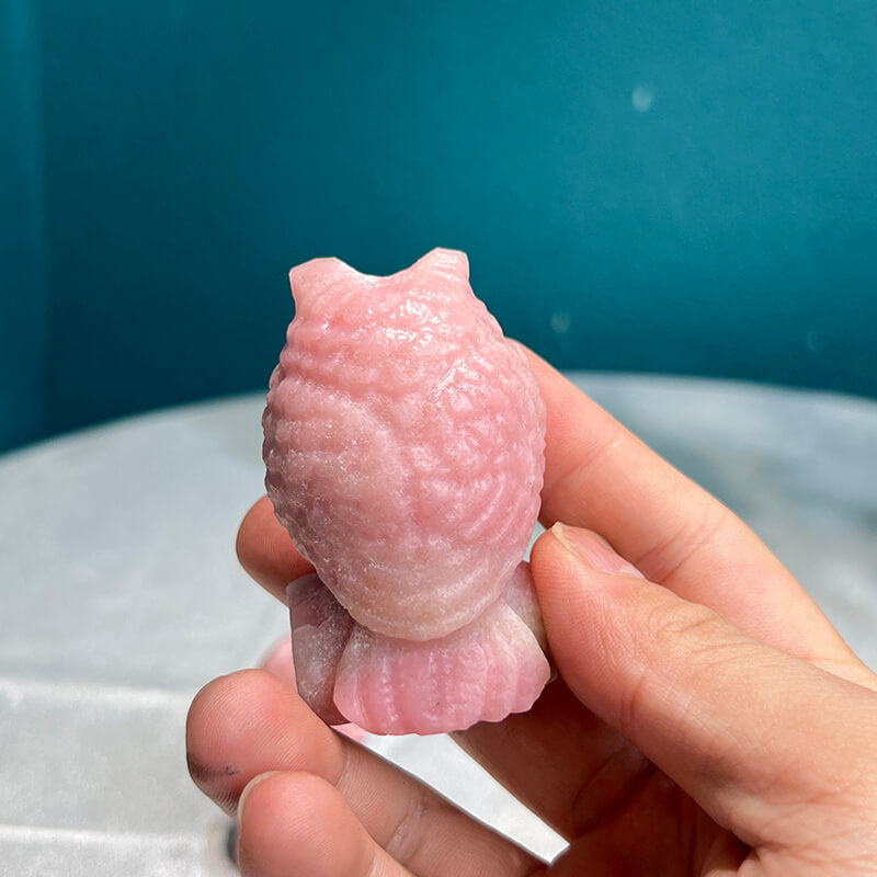 Pink Opal Crystal Carving for Meditation and Spiritual Practice