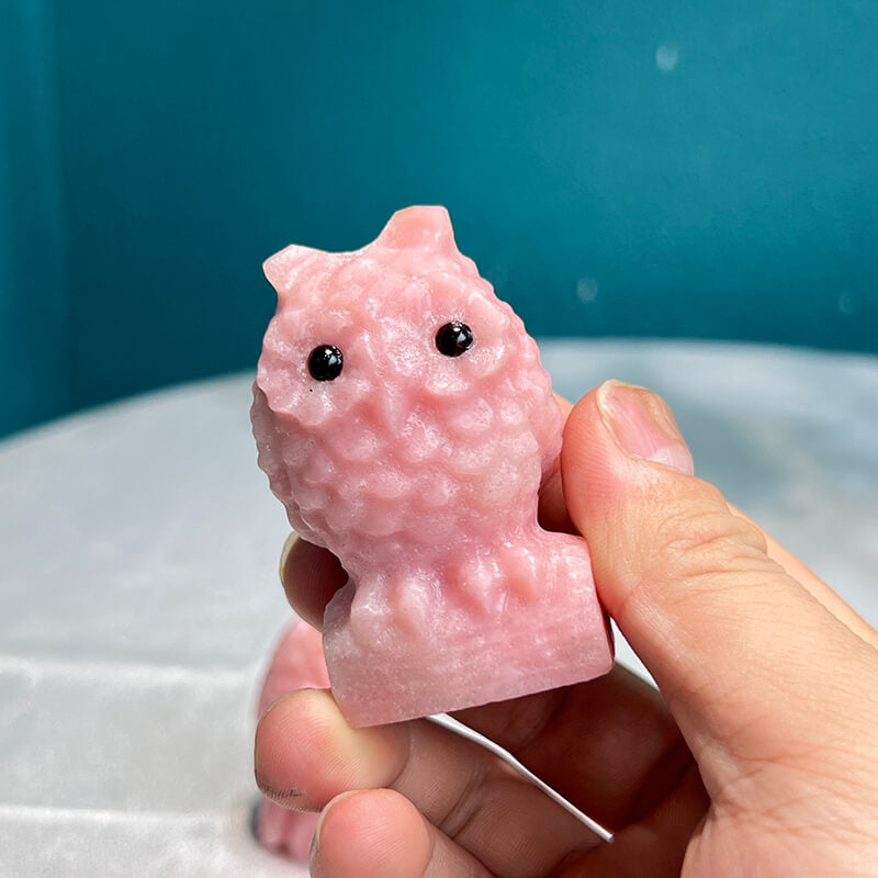 Pink Opal Carved Sculpture Known for Emotional Healing Properties