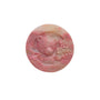 Pink rhodonite bear figurine with distinctive black manganese inclusions