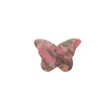 Pink Rhodonite Butterfly Crystal Carving with Natural Black Manganese Veins