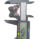 Detailed view of rhodonite butterfly wings showing natural stone patterns