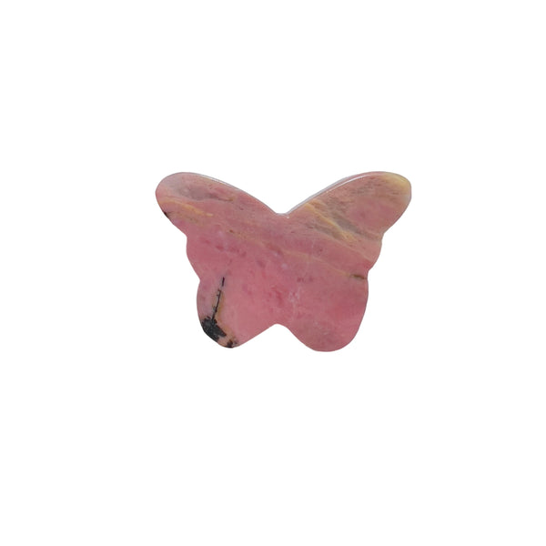 Natural pink rhodonite butterfly carving for crystal healing collections
