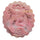 Full View of Pink Rhodonite Carved Healing Crystal Disk with Magical Pattern