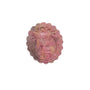 Pink rhodonite carved crystal medallion with magical girl pattern front view