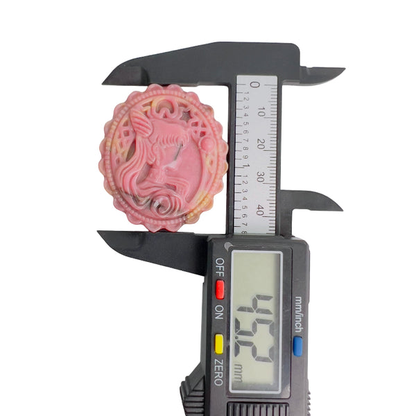Thickness Measurement of Pink Rhodonite Crystal Pendant