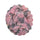 Side angle view of pink rhodonite crystal carving showing depth and dimension