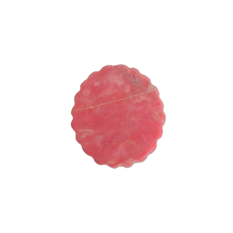 Pink Rhodonite magical girl crystal carving back view spiritual stone