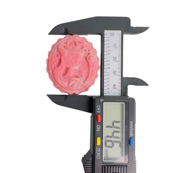 Pink Rhodonite magical girl crystal diameter measurement healing stone