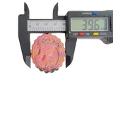 Pink Rhodonite Crystal Pendant Thickness Measurement Showing 8.0mm