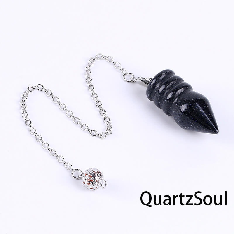 Blue Sunstone Pointed Pendulum for Communication
