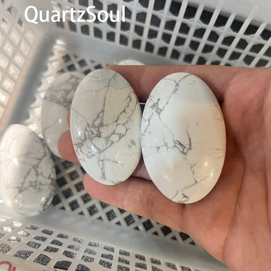 Smooth polished Howlite crystal stones available for wholesale purchase