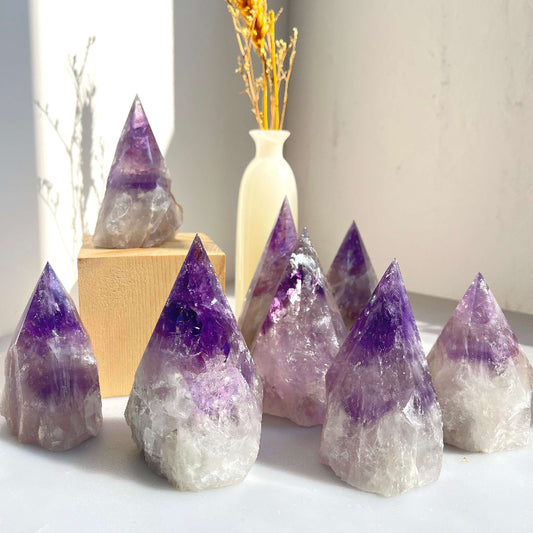 Natural Amethyst Polished Point Crystal Healing Stone Wholesale