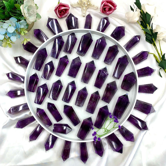 Natural Purple Amethyst Tower Crystal Wholesale Supply