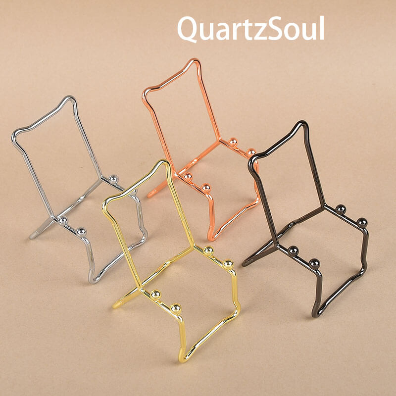 Elegant metal crystal display stand for spheres and minerals