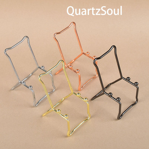 Elegant metal crystal display stand for spheres and minerals