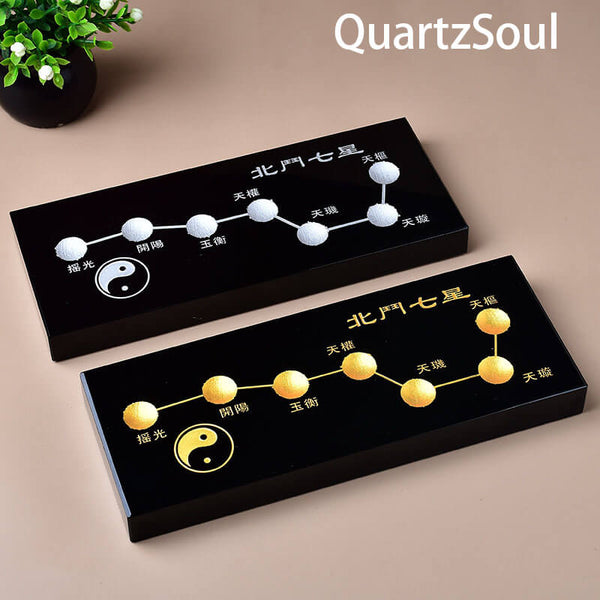 Premium crystal ball display stand with Feng Shui seven-star constellation and Yin Yang symbol for spiritual balance