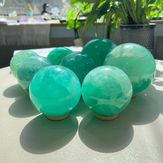 Natural Fluorite Crystal Sphere for Healing and Clarity