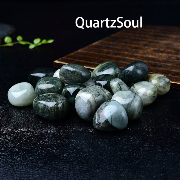 Green Rutilated Quartz Tumbled Stones - Crystal Healing
