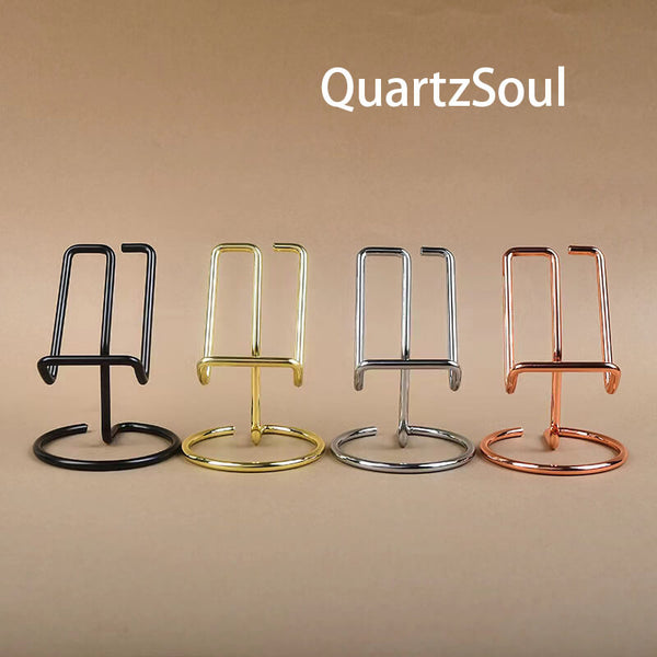 Elegant gold display stand for mineral specimens and crystal clusters