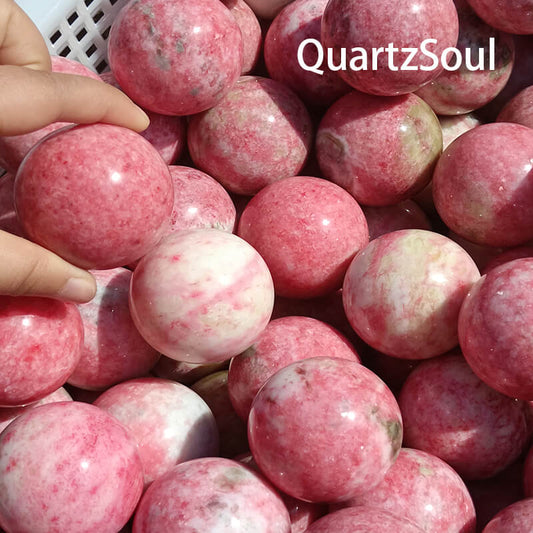  Premium Pink Thulite Sphere Crystal Wholesale Collection
