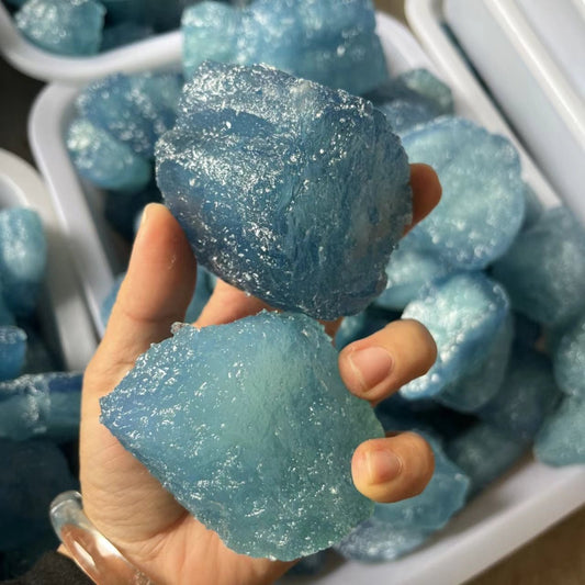 Natural raw aquamarine crystals for wholesale healing stone suppliers