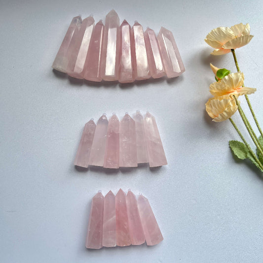 Premium Rose Quartz Tower Crystal Natural Pink Healing Stone Wholesale