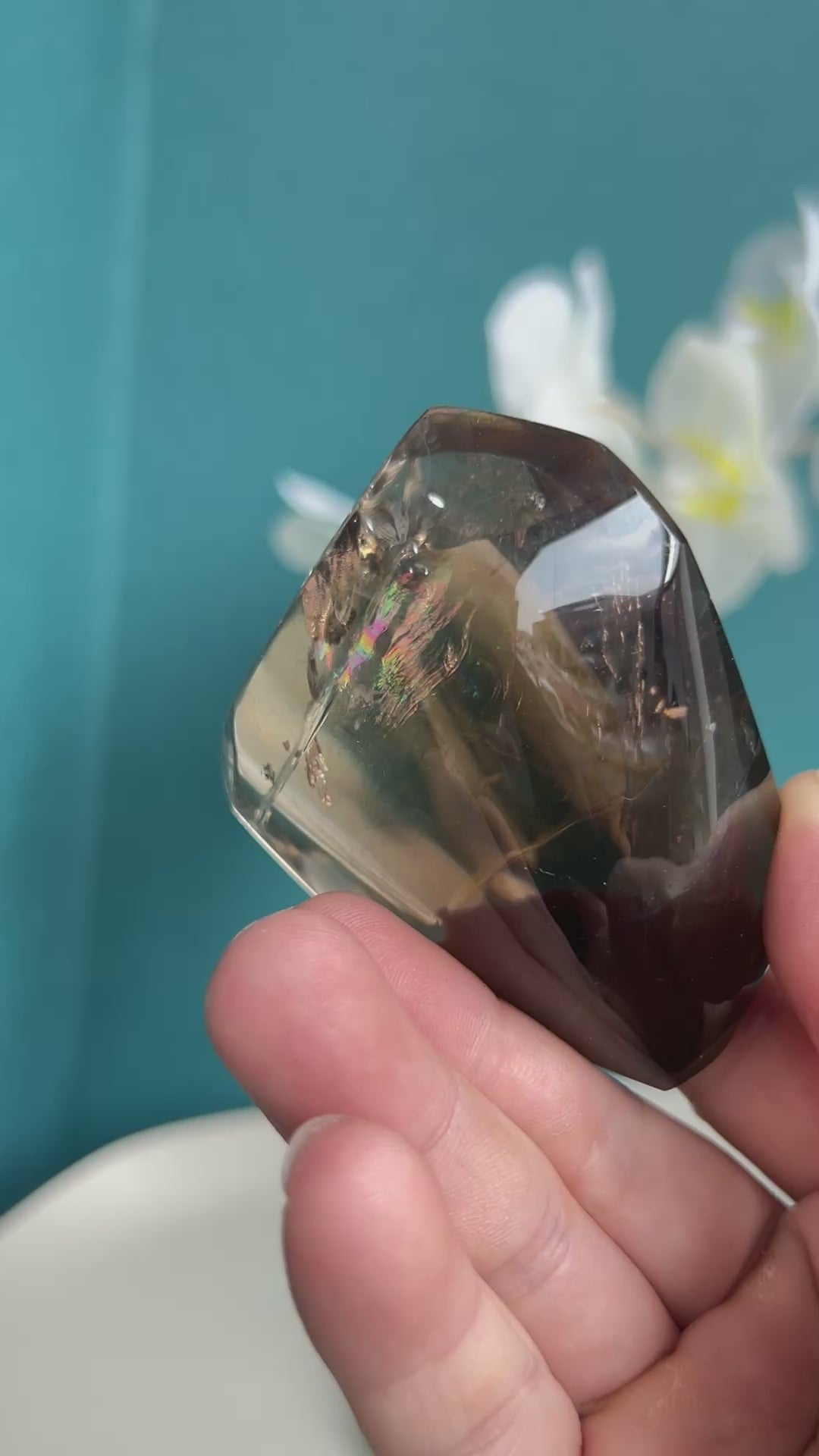  Smoky quartz free form crystal as elegant home decor piece