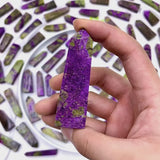 Natural Atlantisite Tower Showing Green and Purple Patterns