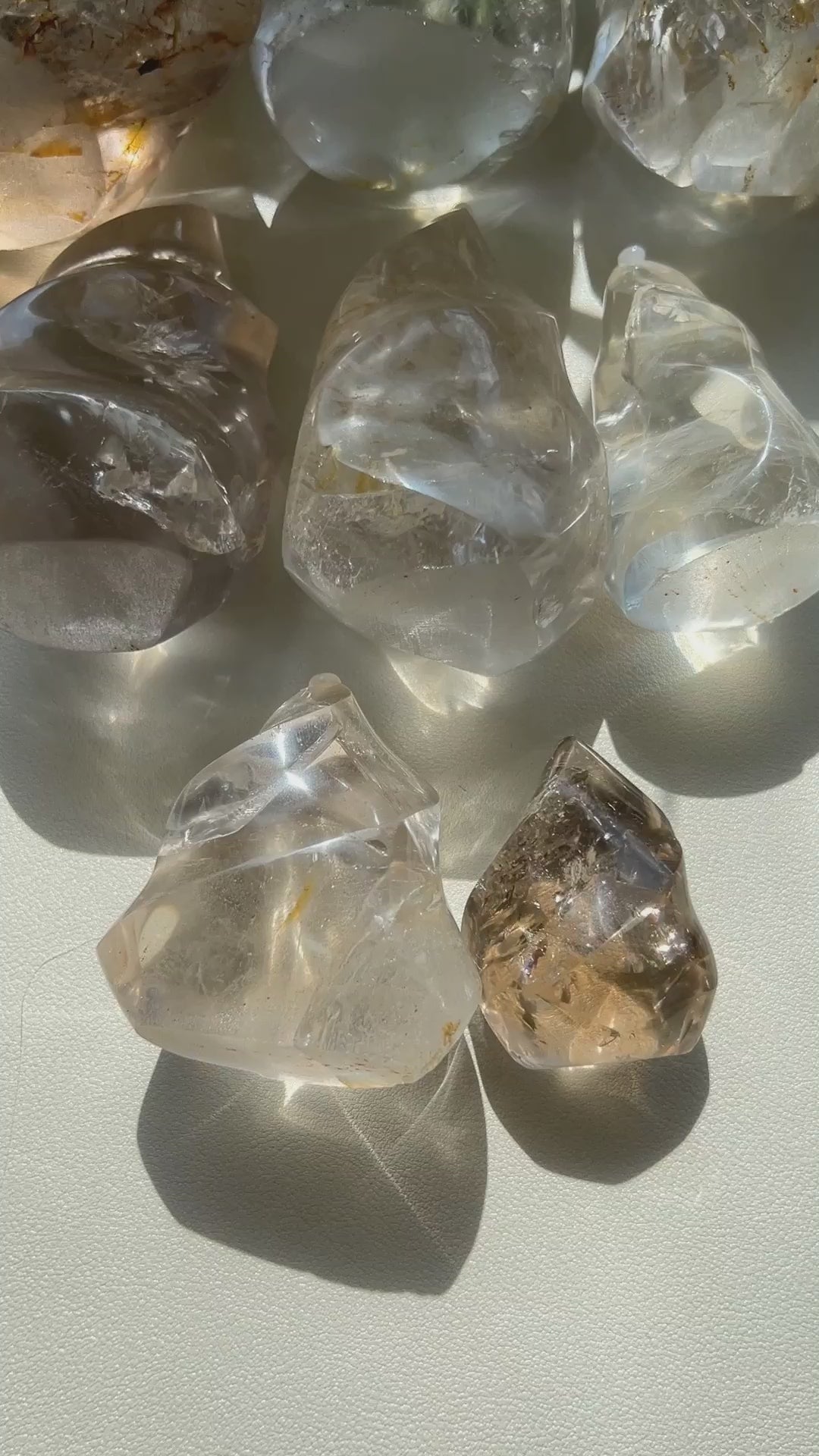 Clear Quartz Crystal Flame Display for Retailers