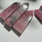 Wholesale pricing on bulk Rhodonite Tower crystals for retailers and healers
